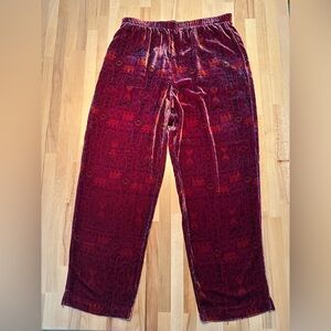 Coldwater Creek Velour Pants in Deep Burgundy